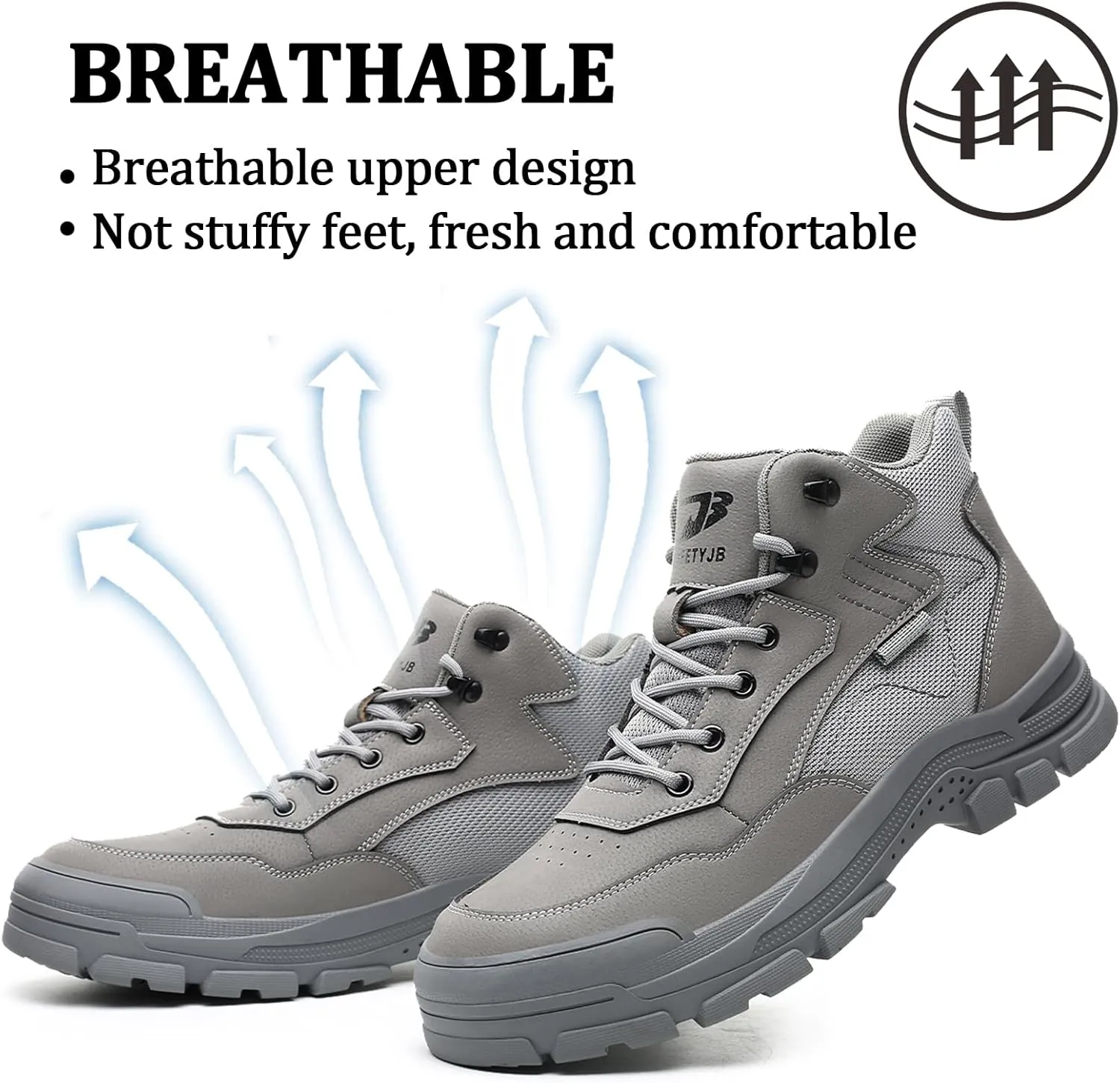 Safety Trainers Men Steel Toe Cap Trainers Work Construction Breathable Safety Shoes Non Slip Sneakers