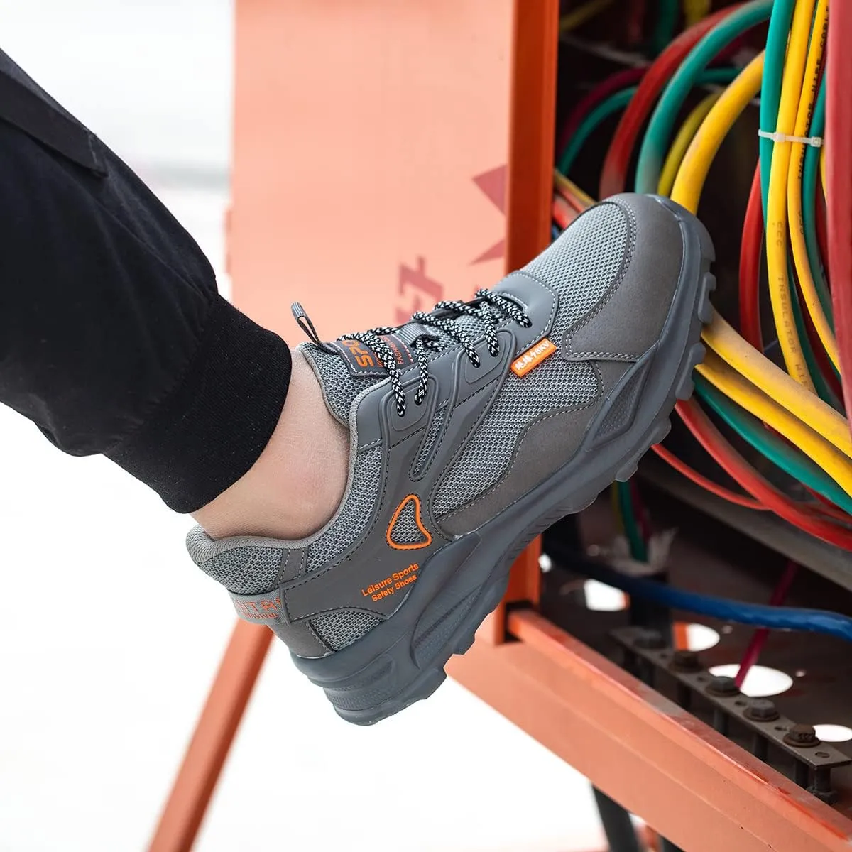 Safety Trainers Men's Steel Toe Cap Trainers Lightweight Safety Shoes for Men Breathable Work Boots