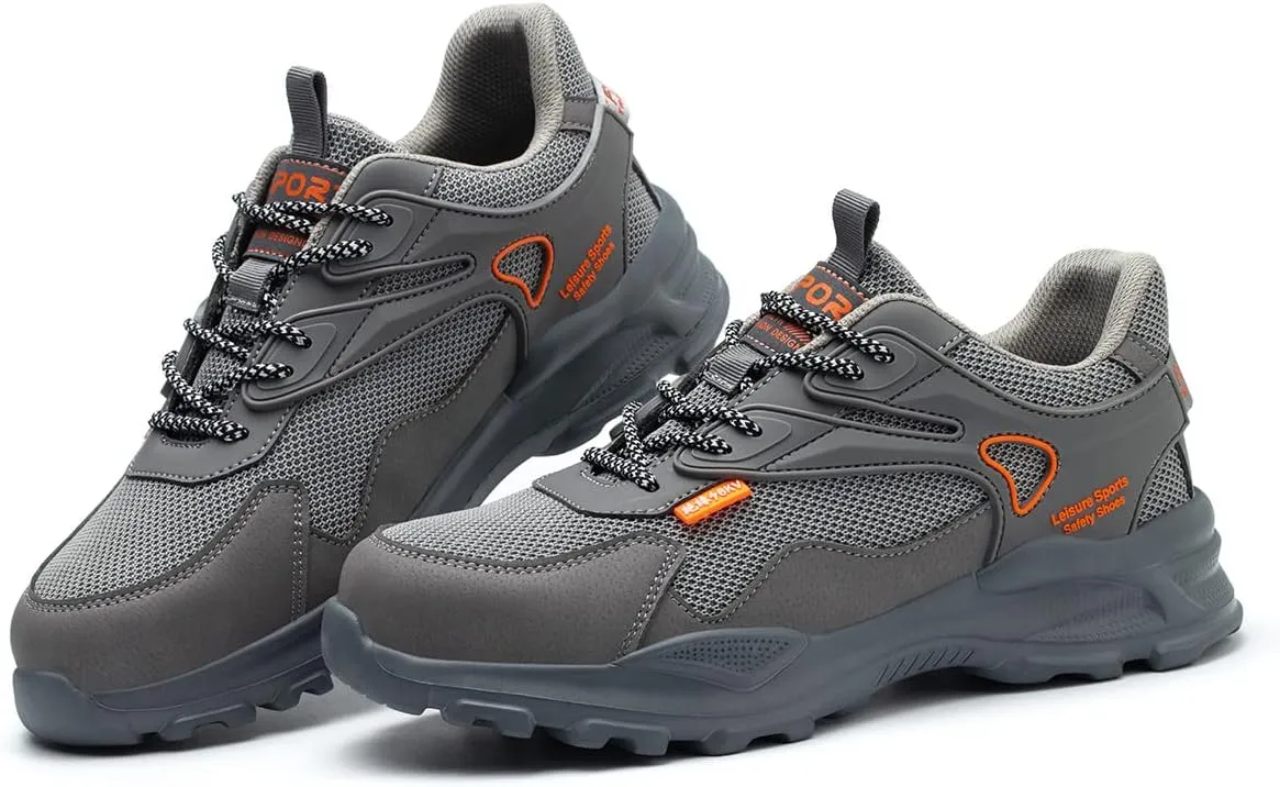 Safety Trainers Men's Steel Toe Cap Trainers Lightweight Safety Shoes for Men Breathable Work Boots