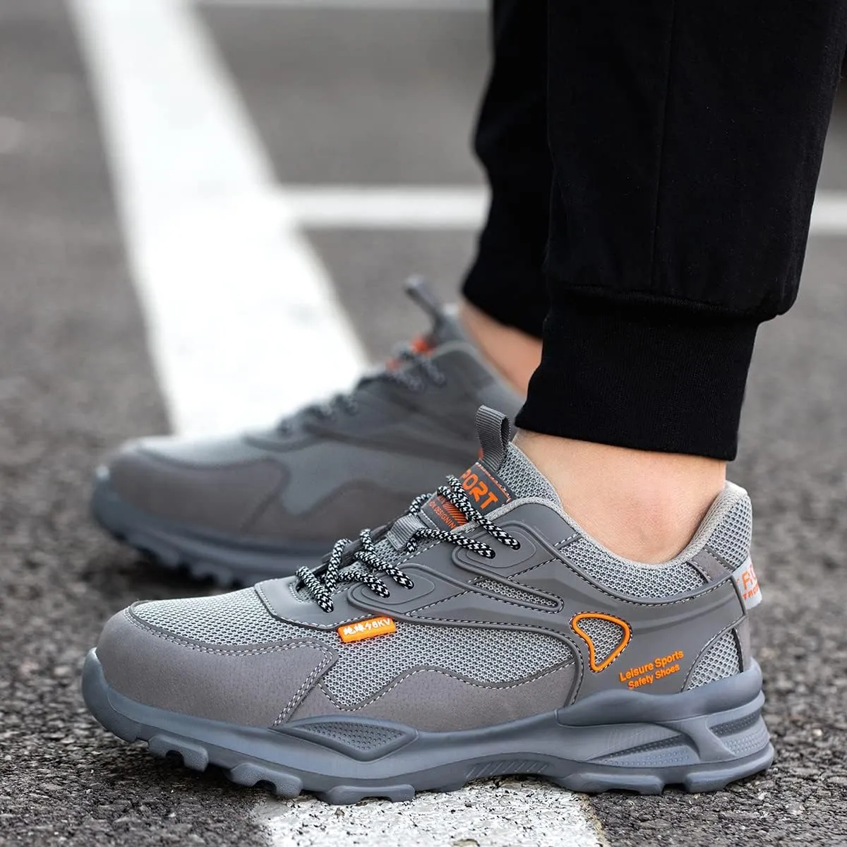 Safety Trainers Men's Steel Toe Cap Trainers Lightweight Safety Shoes for Men Breathable Work Boots