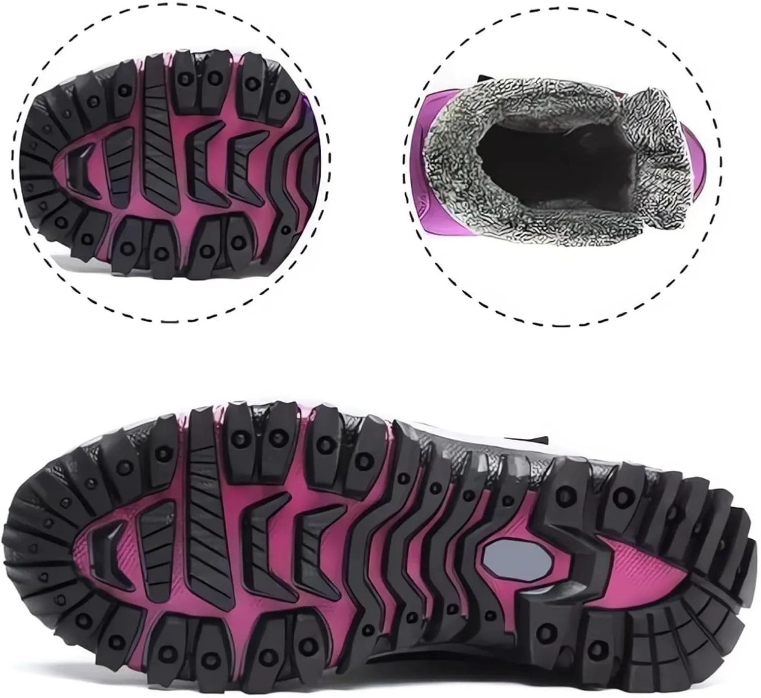 SBGMoSJ Winter Boots for Women Waterproof Snow Wide Womens Fashionable Winter Boots Extra Wide Winter Boots for Women Mid Calf Winter Boots for Women with Fur Tall Winter Boots for Women
