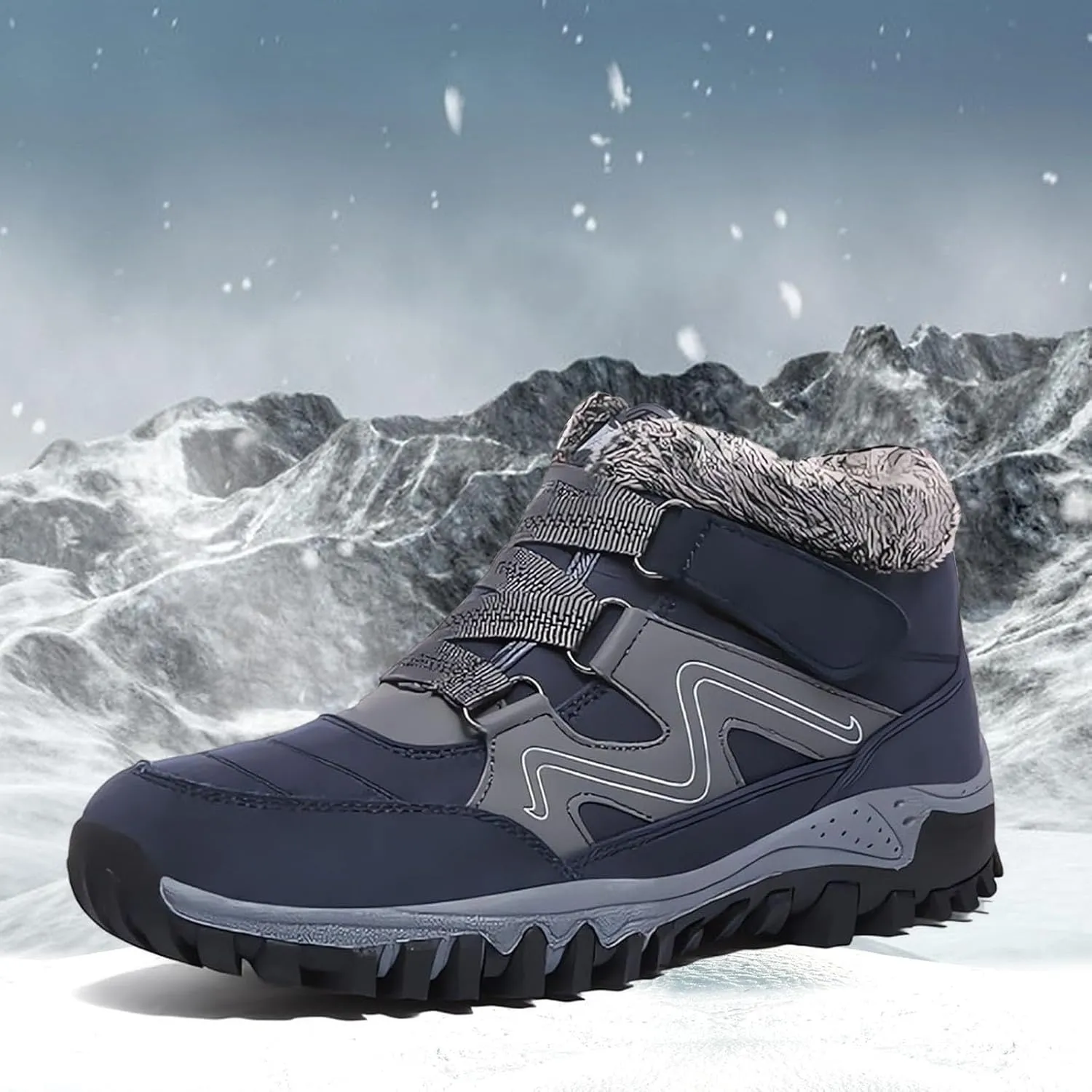 SBGMoSJ Winter Boots for Women Waterproof Snow Wide Womens Fashionable Winter Boots Extra Wide Winter Boots for Women Mid Calf Winter Boots for Women with Fur Tall Winter Boots for Women