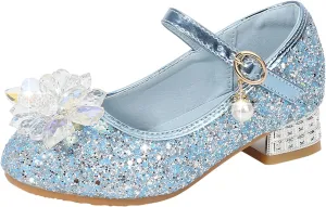 Shoes Low Heel Toddler Girls Dress Shoes Cute Bowknot Sparkle Mary Jane Flower Girls Wedding Birthday Party Prom