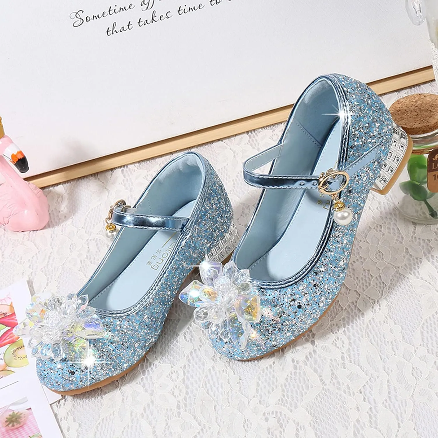 Shoes Low Heel Toddler Girls Dress Shoes Cute Bowknot Sparkle Mary Jane Flower Girls Wedding Birthday Party Prom