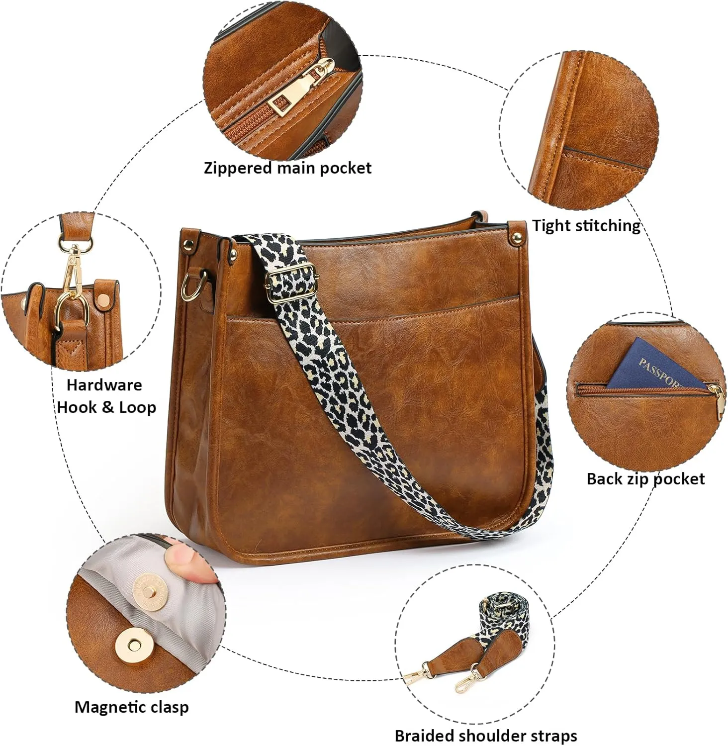 Small Crossbody Purse Leather Crossbody Bags for Women Fashion Handbag Cell Phone Crossover Shoulder Bag for Women