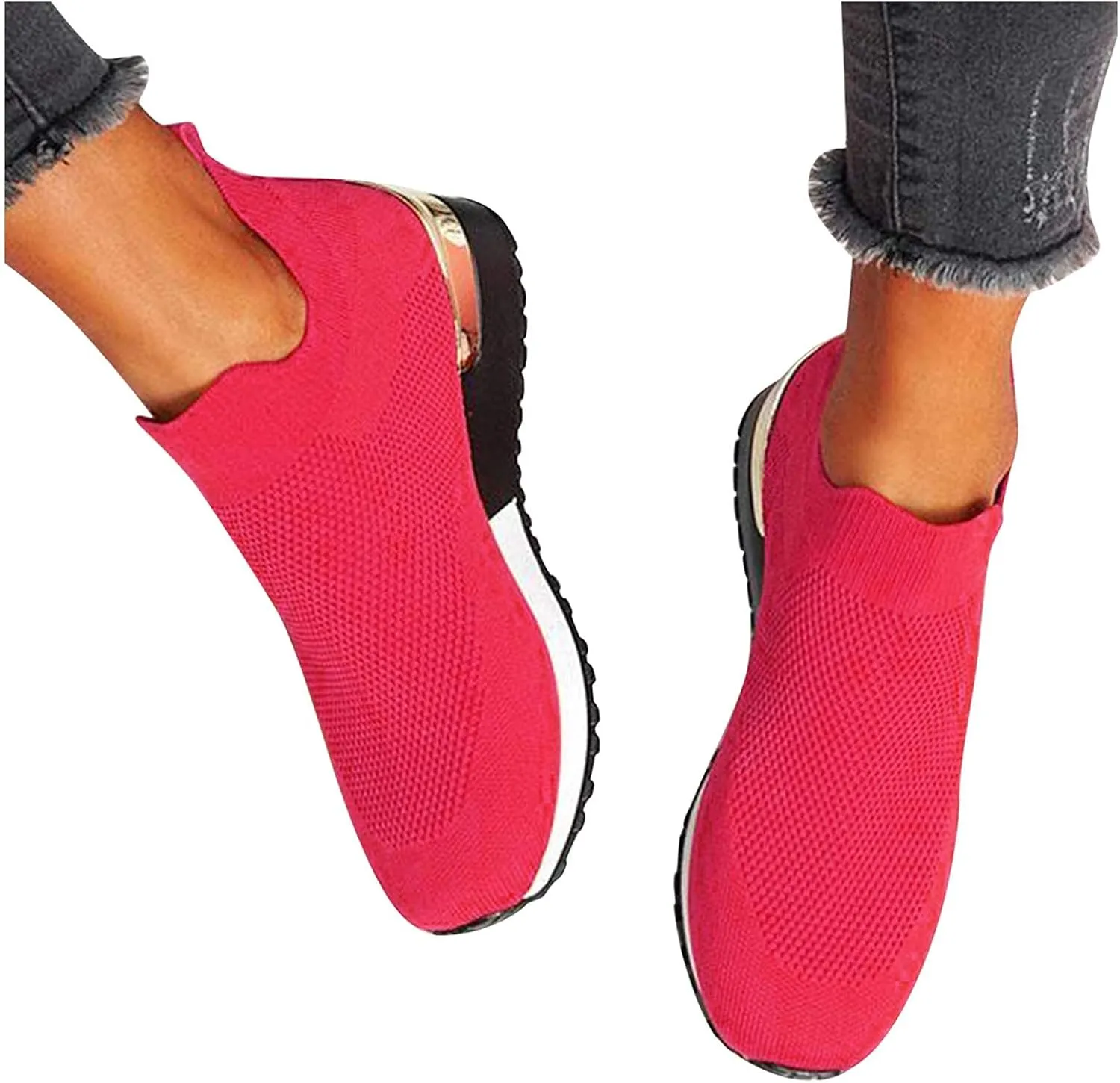 Sneakers for Women Walking Shoes Comfortable Breathable Mesh Tennis Slip On Sneakers for Women Womens Tennis Shoes Plantar Fasciitis Relief Lightweight Casual Comfort Walking Footwear