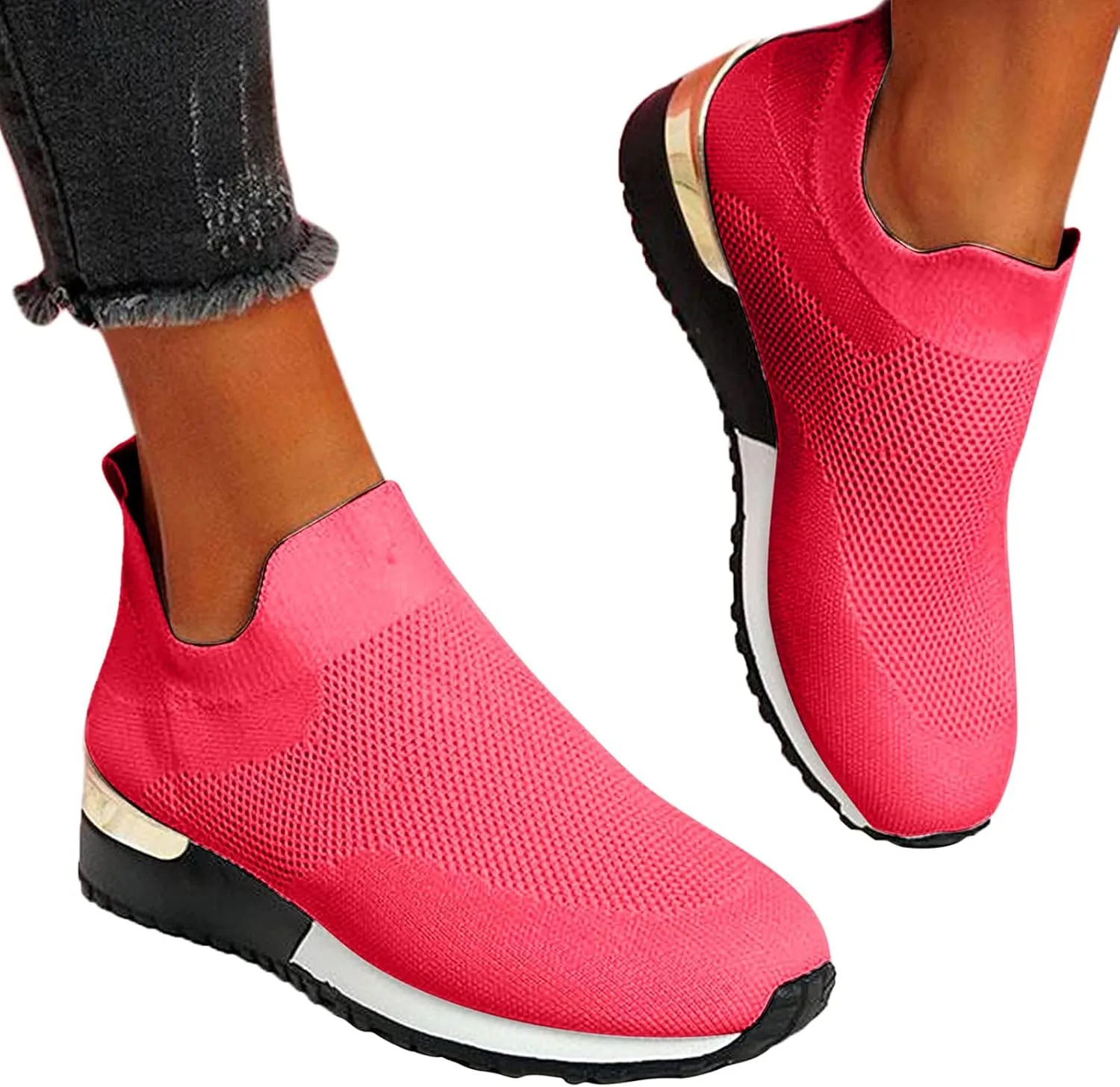 Sneakers for Women Walking Shoes Comfortable Breathable Mesh Tennis Slip On Sneakers for Women Womens Tennis Shoes Plantar Fasciitis Relief Lightweight Casual Comfort Walking Footwear