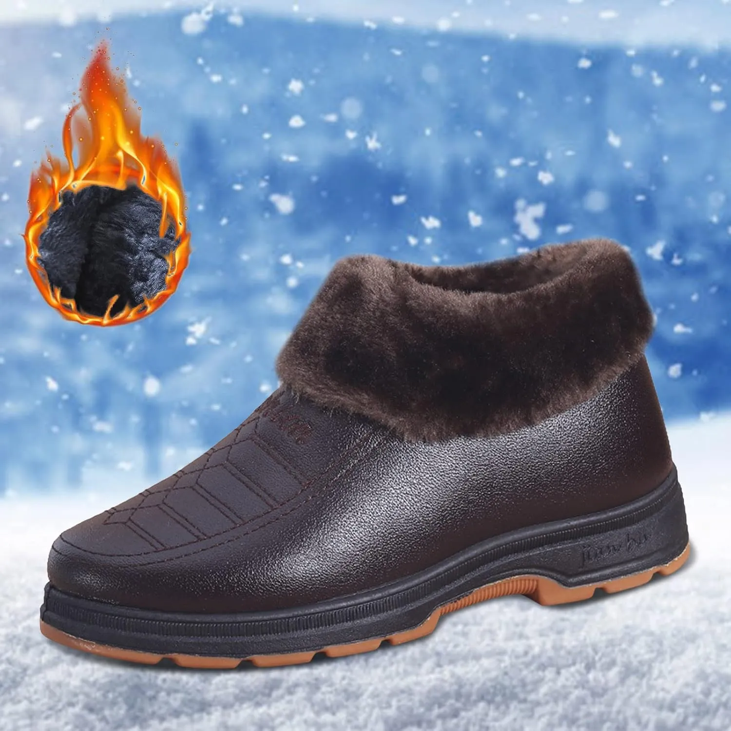 Snow Hiking Boots for Women Waterproof Non Slip Womens White Snow Boots Size 12 Womens Winter Boots Waterproof Size 7.5 Womens Ankle Boots Low Heel Waterproof Botas Para El Frio De Mujer Impermeables