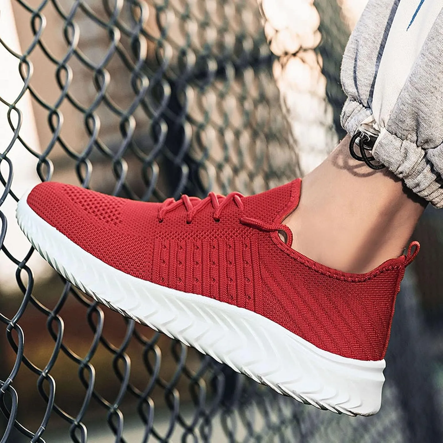 Soft Bottom Sport Color Up Lace Men Shoes Casual Solid Fashion Mesh Breathable Men's Shoes Sneaker