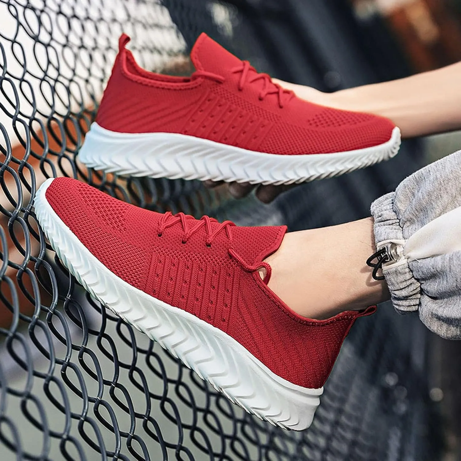 Soft Bottom Sport Color Up Lace Men Shoes Casual Solid Fashion Mesh Breathable Men's Shoes Sneaker