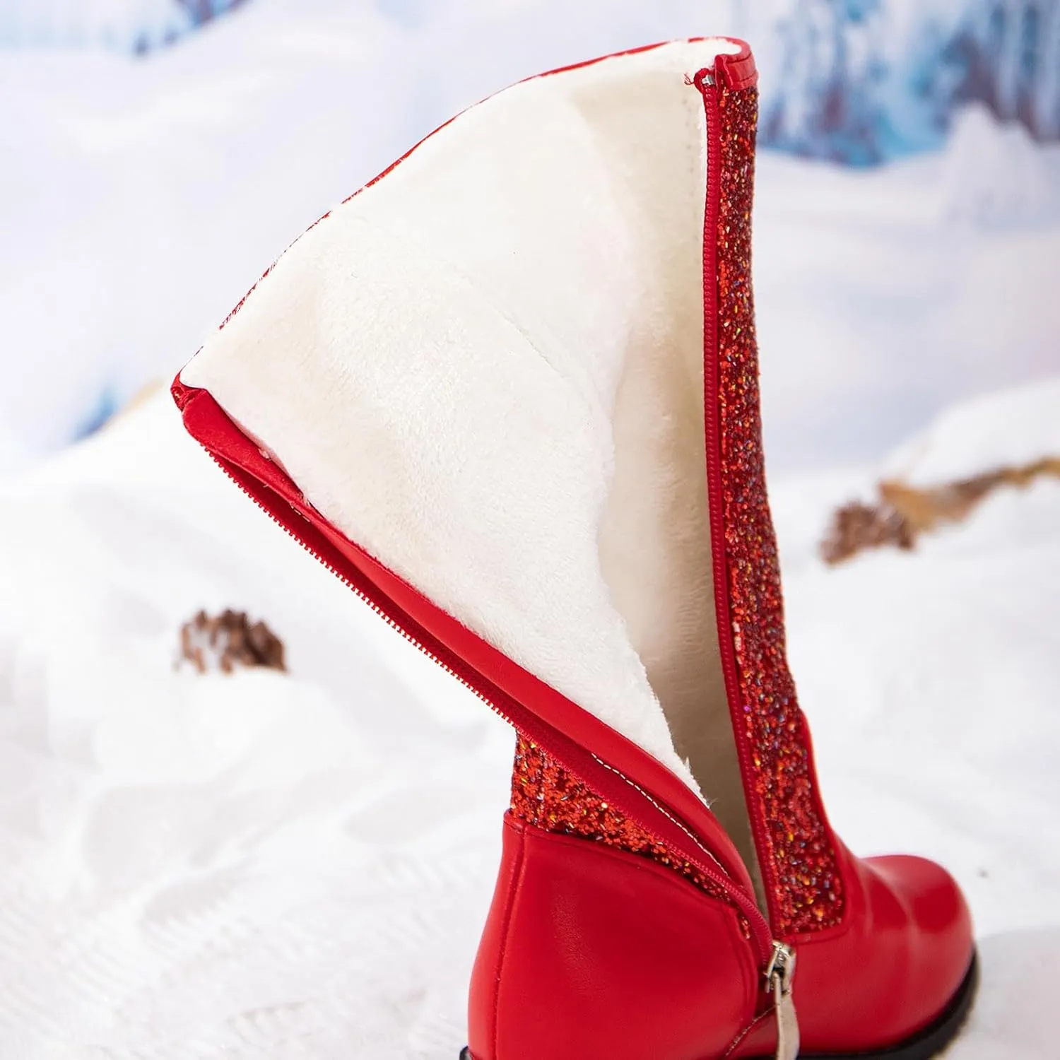 Sparkly Girls Cowboy Western Boots Mid Calf Square Toe Western Boot for Kids Glitter Cowboy Boots Snow Ankle Boots