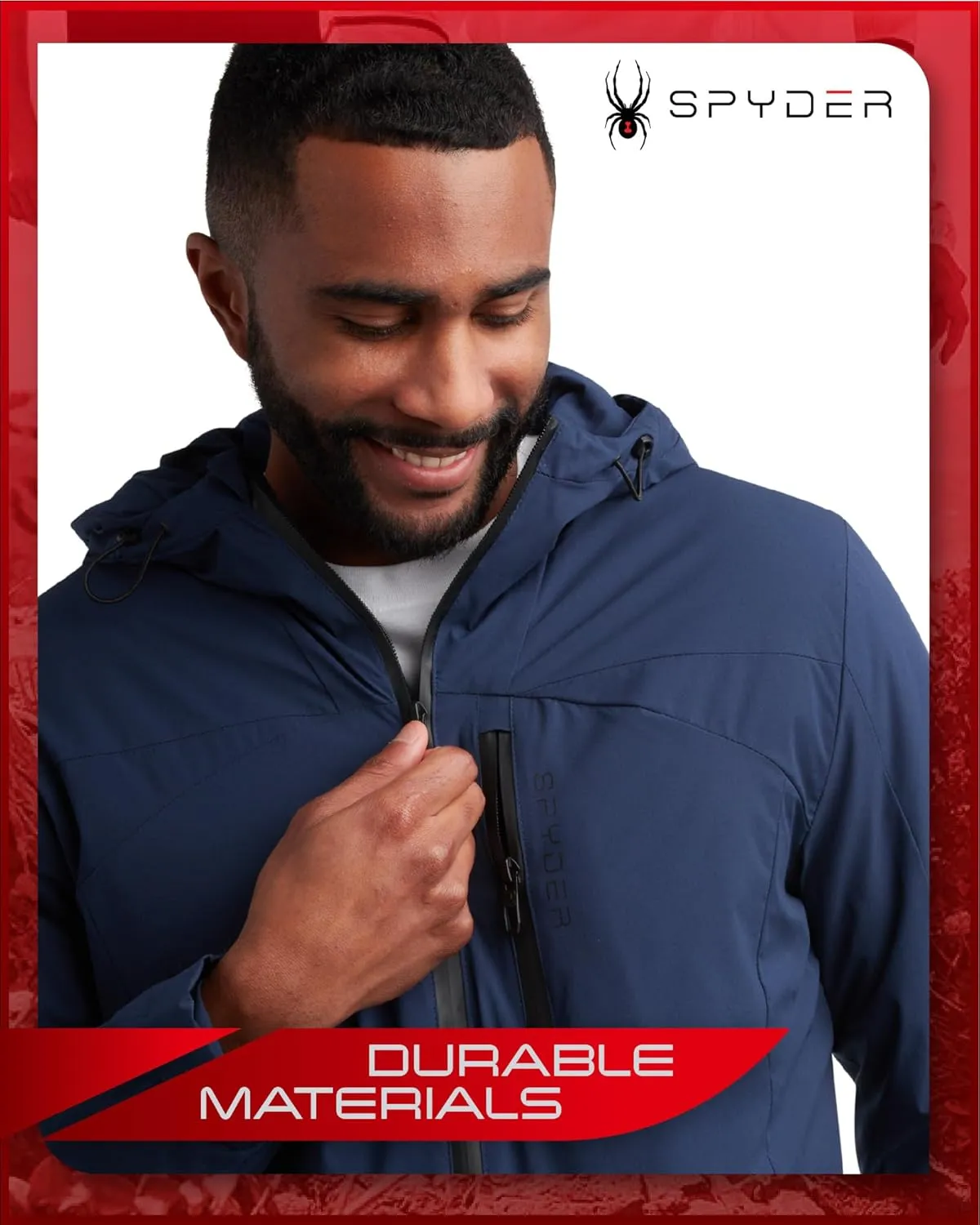 Spyder Men's Active Jacket - Lightweight Performance Insulated Water-Resistant Windbreaker Jacket for Men (Sizes: S-XL)