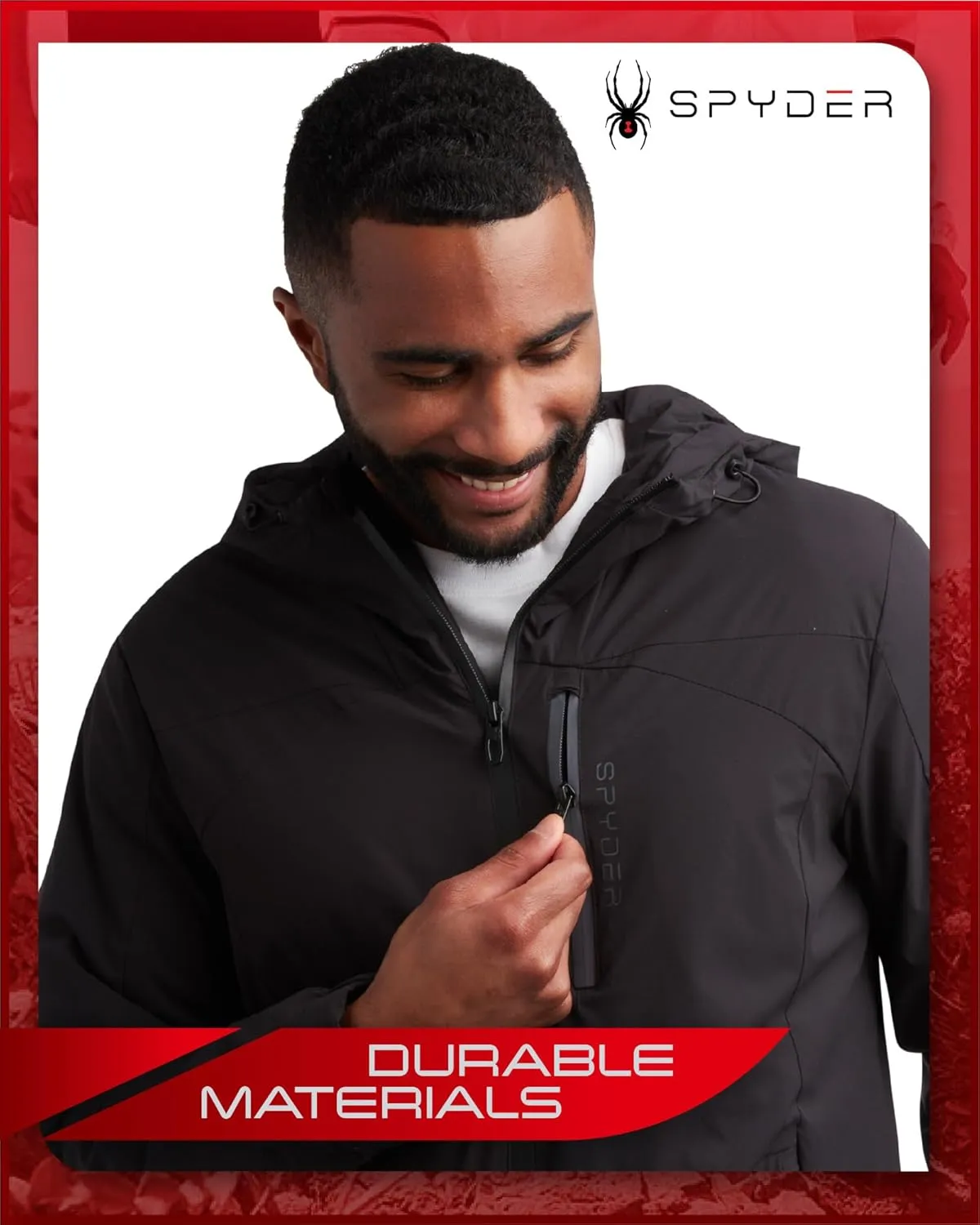 Spyder Men's Active Jacket - Lightweight Performance Insulated Water-Resistant Windbreaker Jacket for Men (Sizes: S-XL)