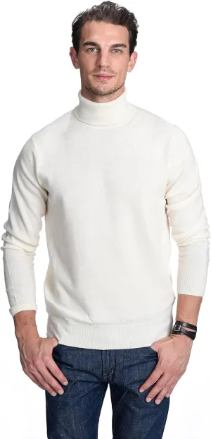 State Cashmere Men's Essential Turtleneck Sweater 100% Pure Cashmere Classic Long Sleeve Pullover