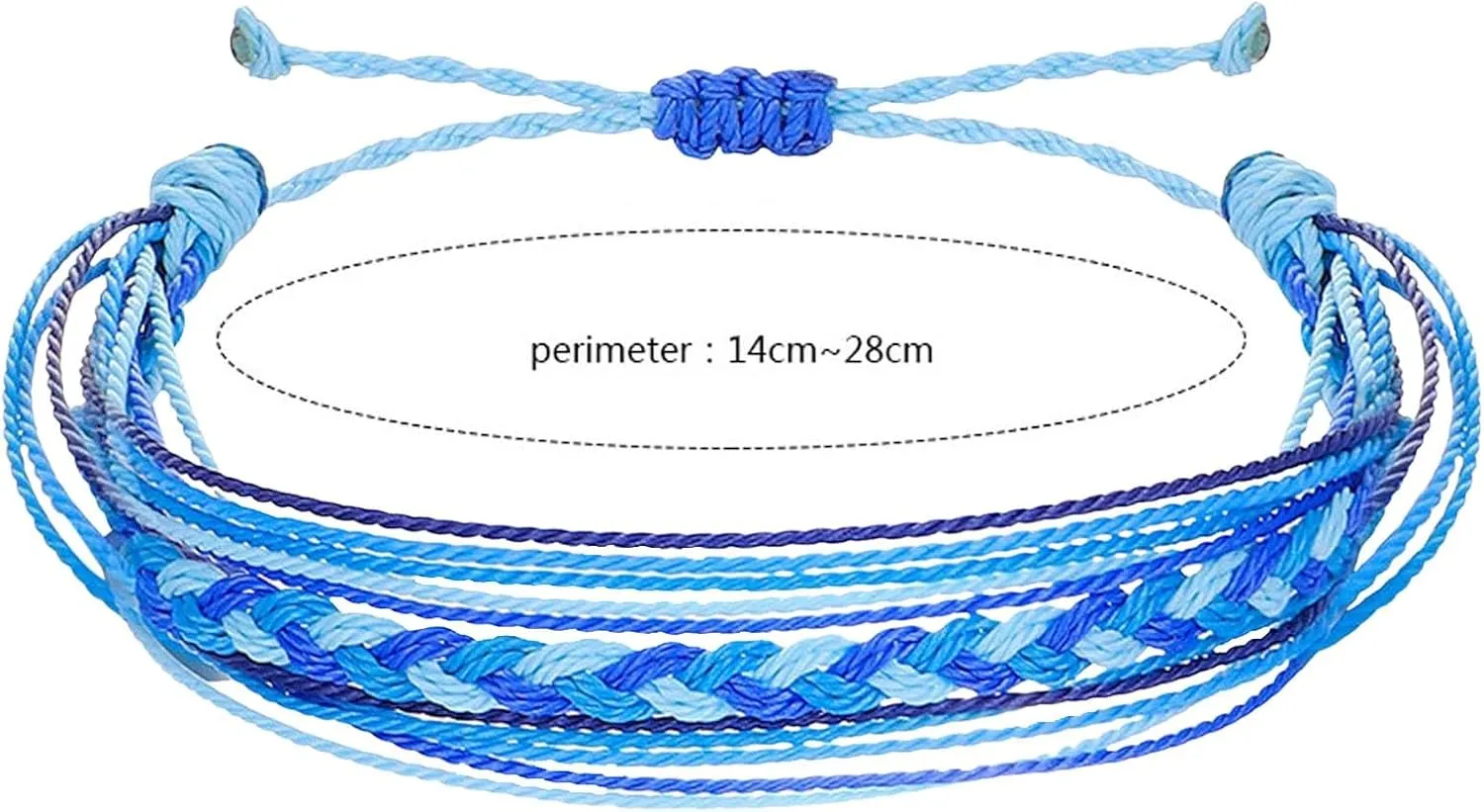 String Wave Bracelets for Women Handmade Colorful Waterproof Adjustable Braided Beach Bracelet Set for Women