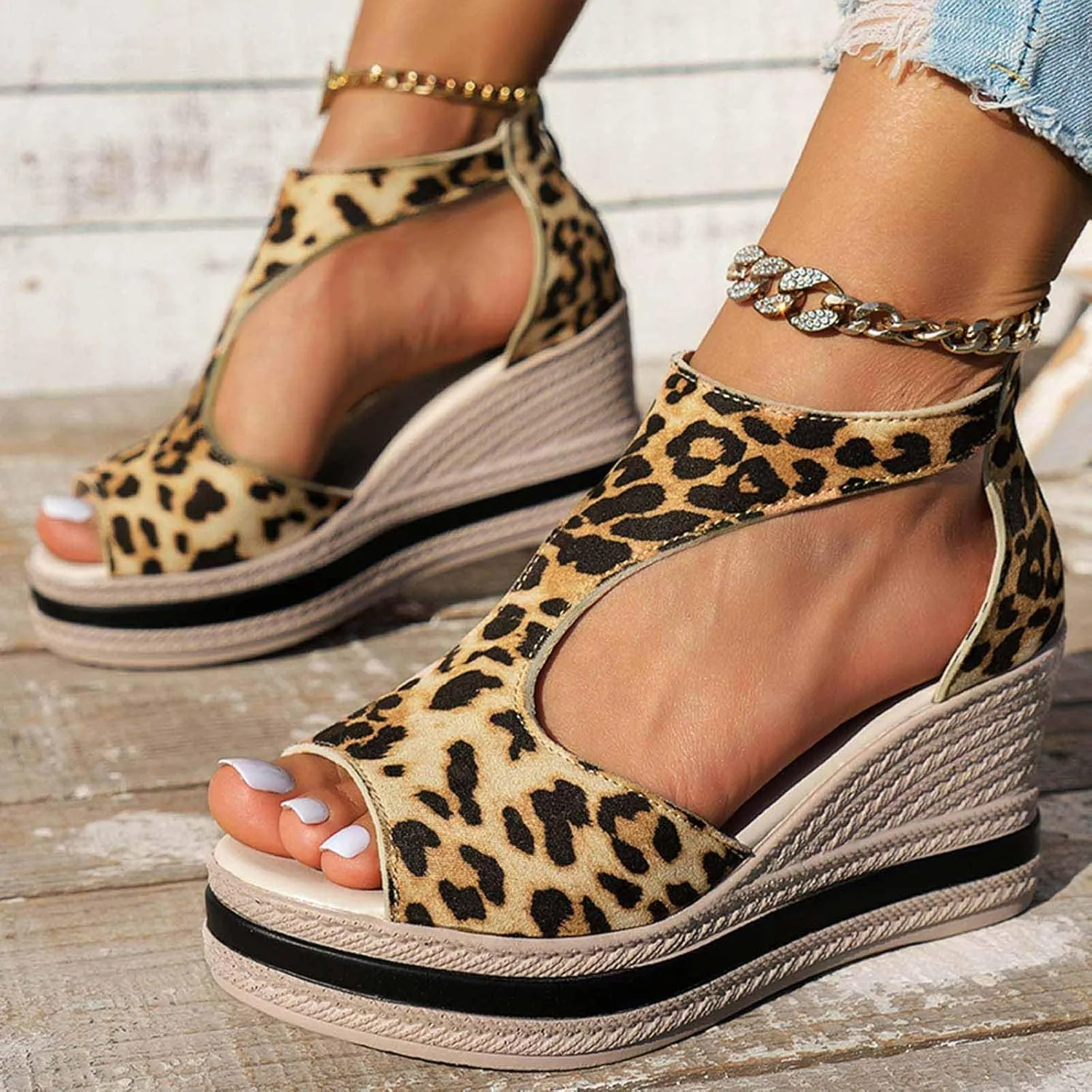 Summer Sandals For Women 2025,Women's Orthopedic High Heels Wedge Platform Wedges Womens Dress Sexy Open Toe Back Zipper Fish Mouth Shoes Closure Casual Suede Leather Beach Boho Sandal