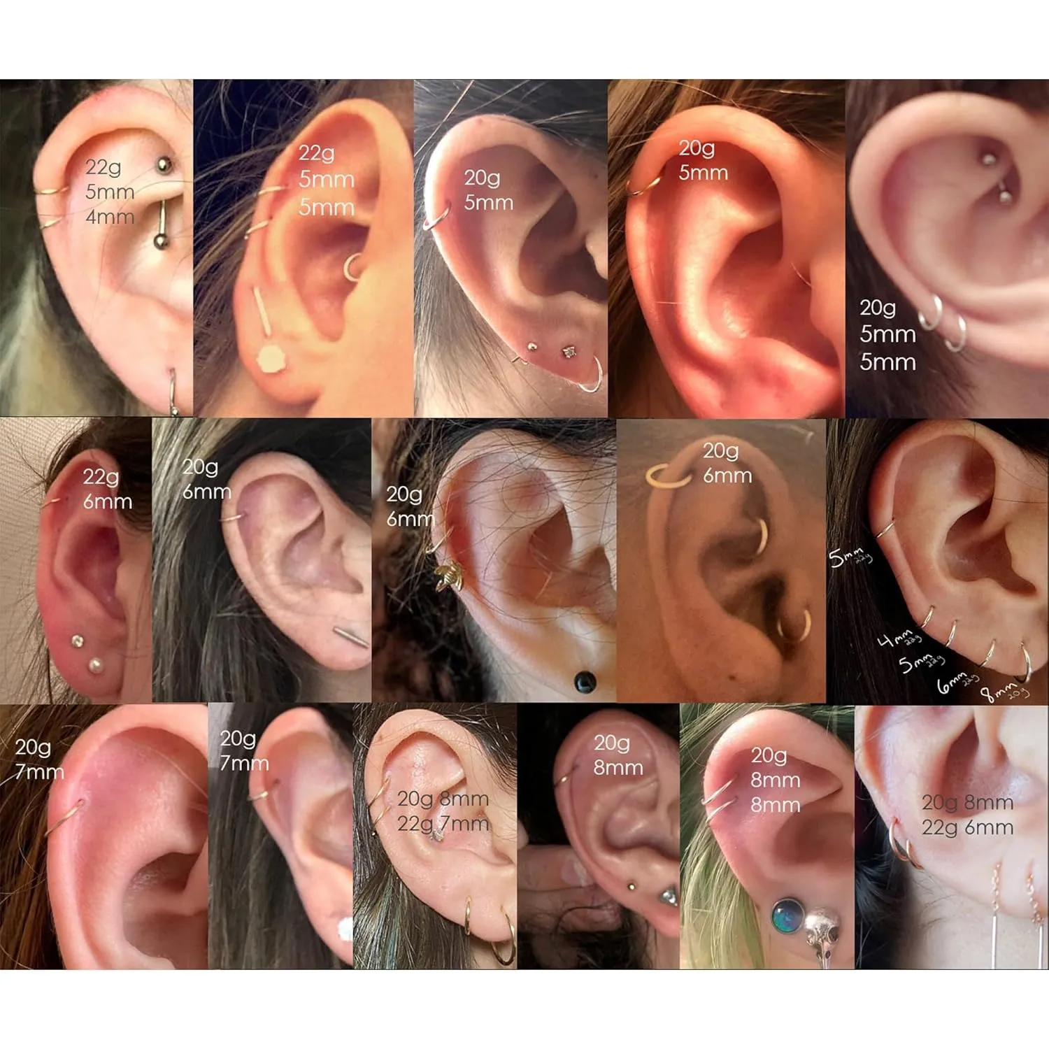 Super Tiny Small Hoop Earrings for Women/Men, Thin Piercing Hoop Ring for Tragus (1 Pair 5mm,22g,14K Gold Filled)