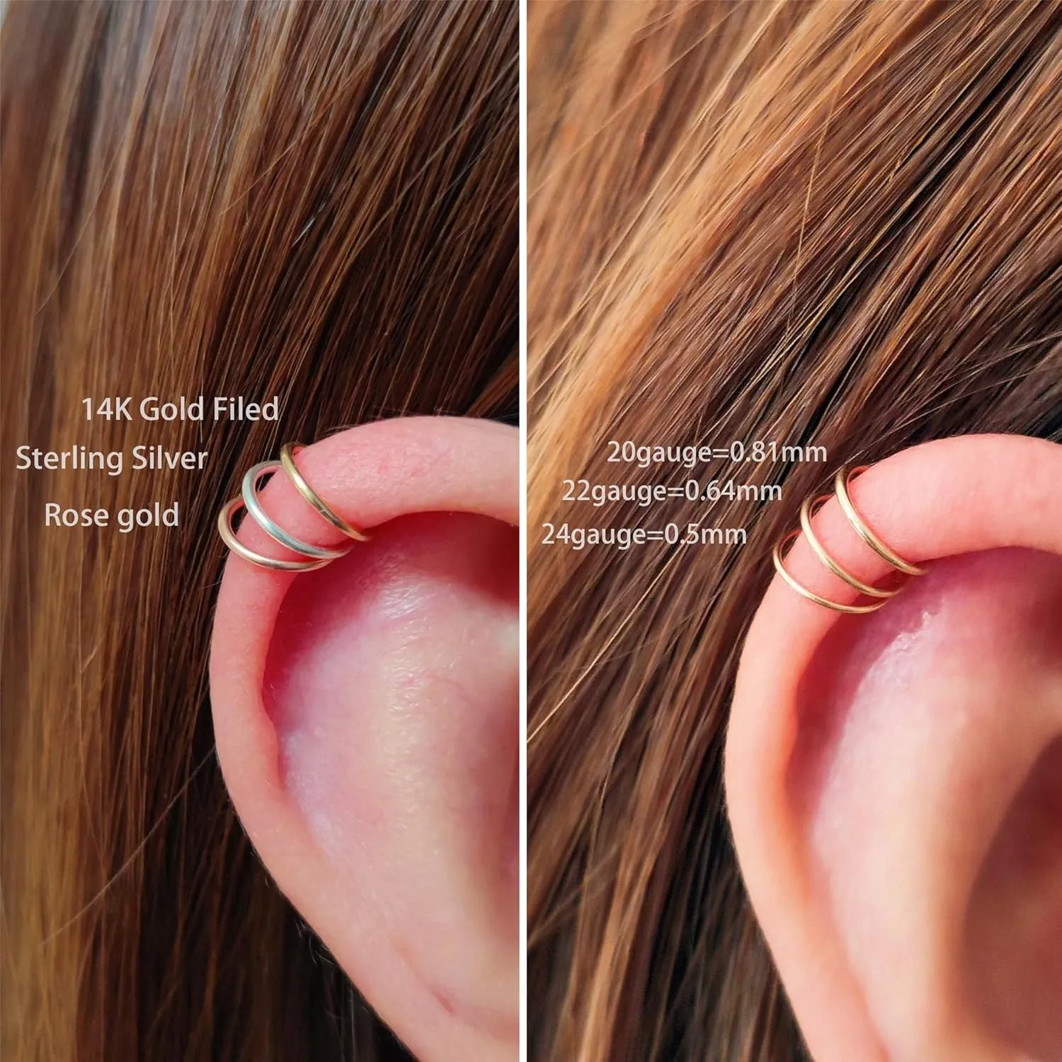 Super Tiny Small Hoop Earrings for Women/Men, Thin Piercing Hoop Ring for Tragus (1 Pair 5mm,22g,14K Gold Filled)