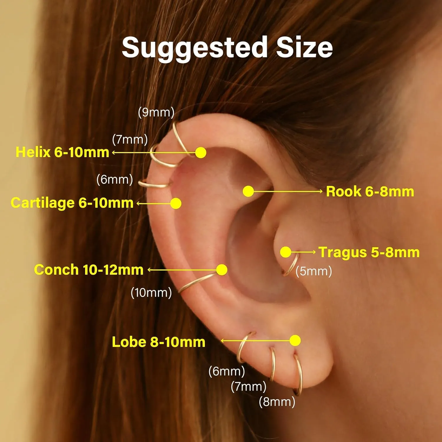 Super Tiny Small Hoop Earrings for Women/Men, Thin Piercing Hoop Ring for Tragus (1 Pair 5mm,22g,14K Gold Filled)