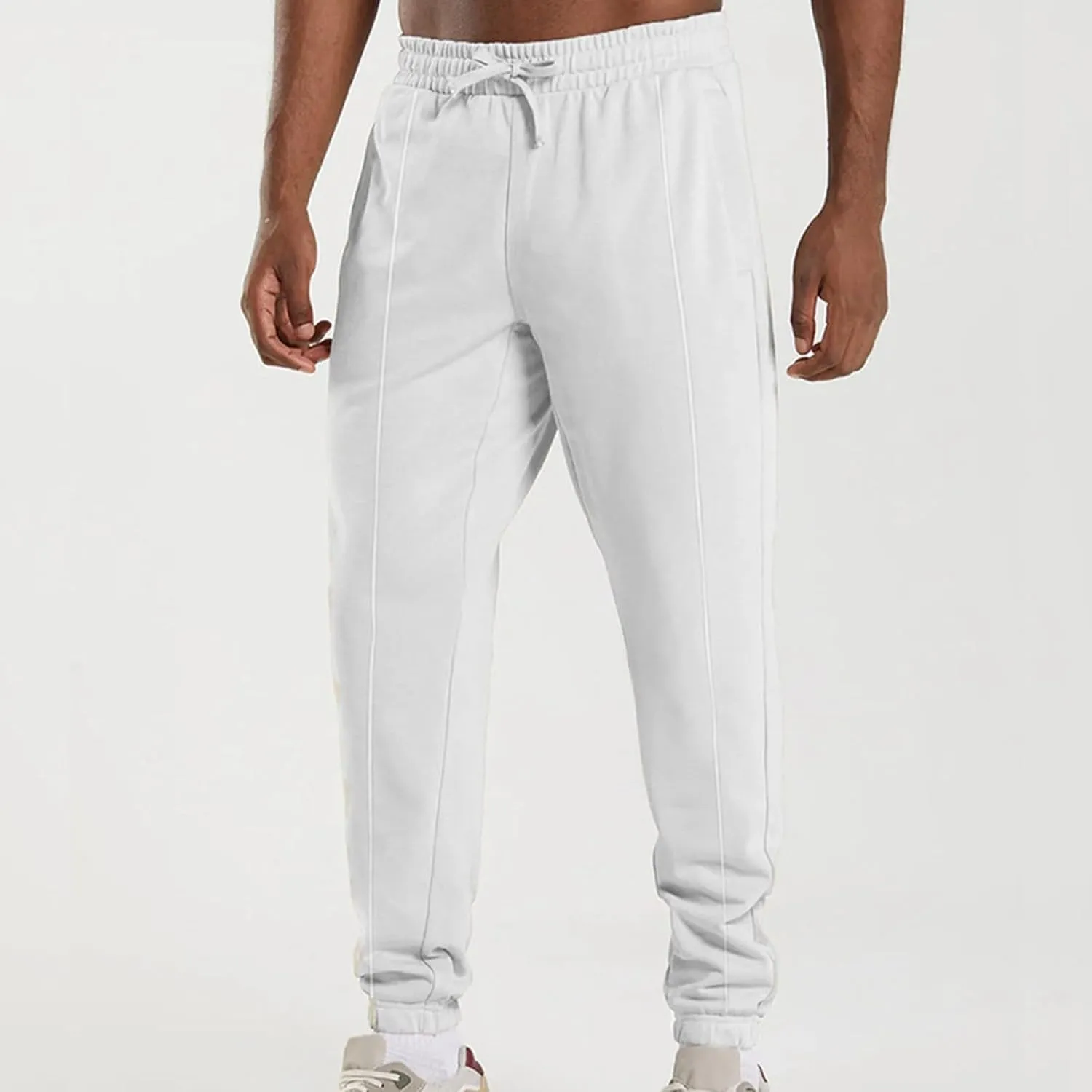 Sweatpants for Men Baggy Big and Tall Knitted Tapered Joggers Plus Size Lightweight Workout Jogging Athletic Trousers
