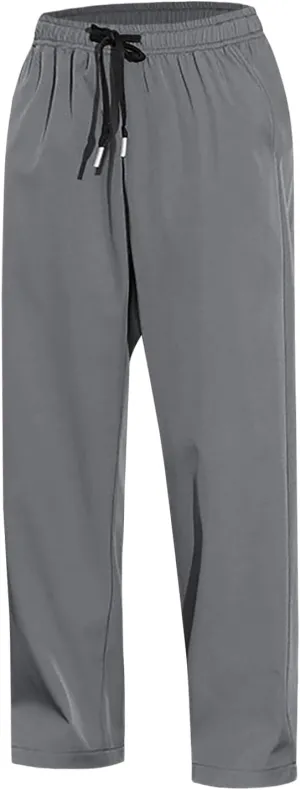 Sweatpants for Men Baggy Elastic Waist Drawstring Joggers Casual Relaxed Fit Lightweight Straight Chino Pants with Pockets
