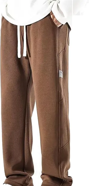 Sweatpants for Men Baggy Stretch Waist Straight Leg Casual Joggers Plus Size Lightweight Outdoor Workout Drawstring Trousers