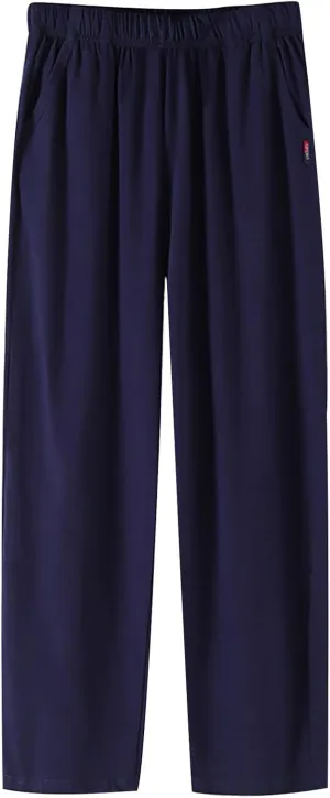 Sweatpants for Men Big and Tall Stretch Waisted Baggy Joggers Plus Size Drawstring Lightweigh Lounge Pants with Pockets