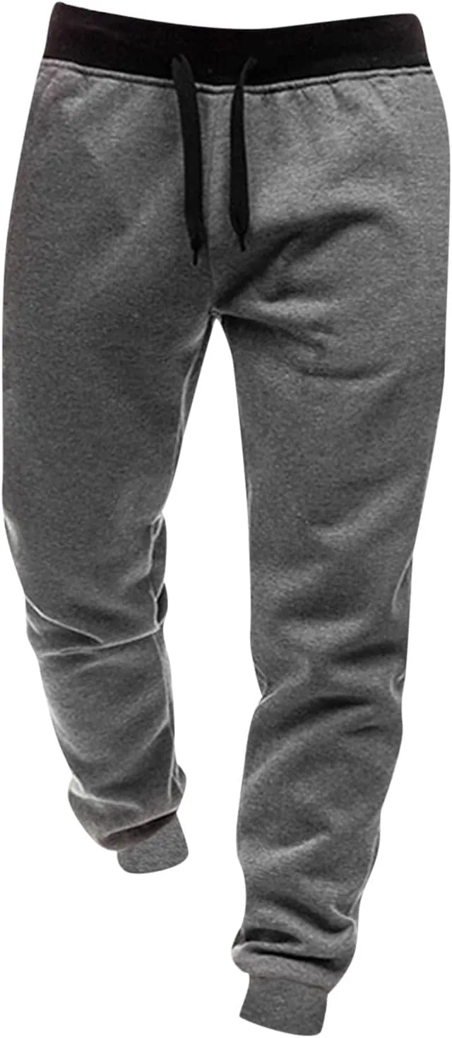 Tactical Pants for Men Elastic Waist Slim Fit Drawstring Sweatpants Casual Plus Size Workout Athletic Joggers with Pockets