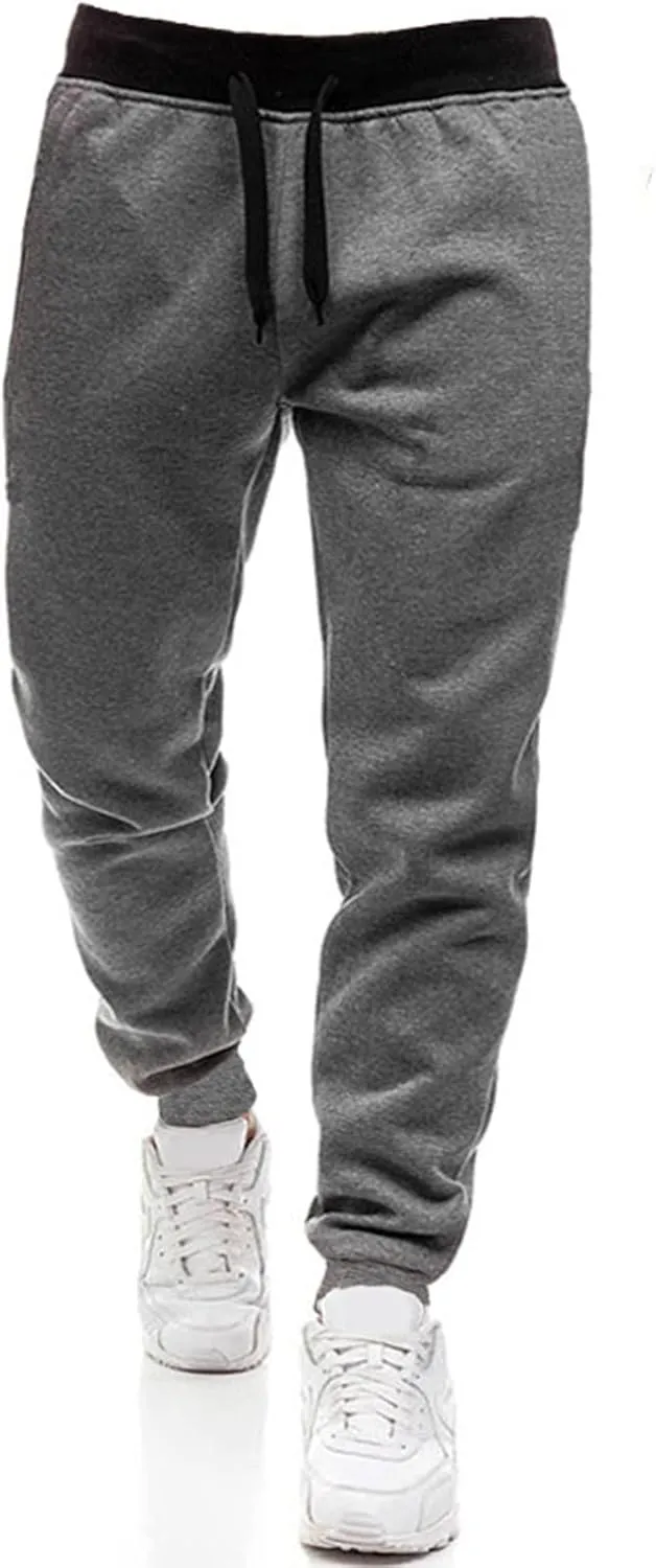Tactical Pants for Men Elastic Waist Slim Fit Drawstring Sweatpants Casual Plus Size Workout Athletic Joggers with Pockets