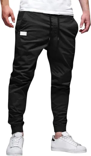 Tactical Pants for Men Stretch Waist Big and Tall Baggy Sweatpants Casual Plus Size Workout Athletic Chino Pants with Pockets