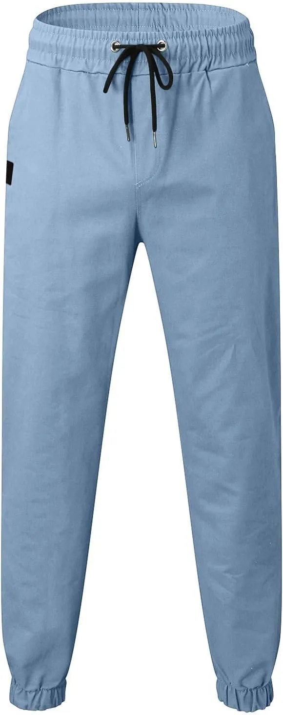 Tactical Pants for Men Stretch Waist Big and Tall Baggy Sweatpants Casual Plus Size Workout Athletic Chino Pants with Pockets