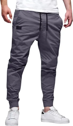 Tactical Pants for Men Stretch Waist Big and Tall Baggy Sweatpants Casual Plus Size Workout Athletic Chino Pants with Pockets