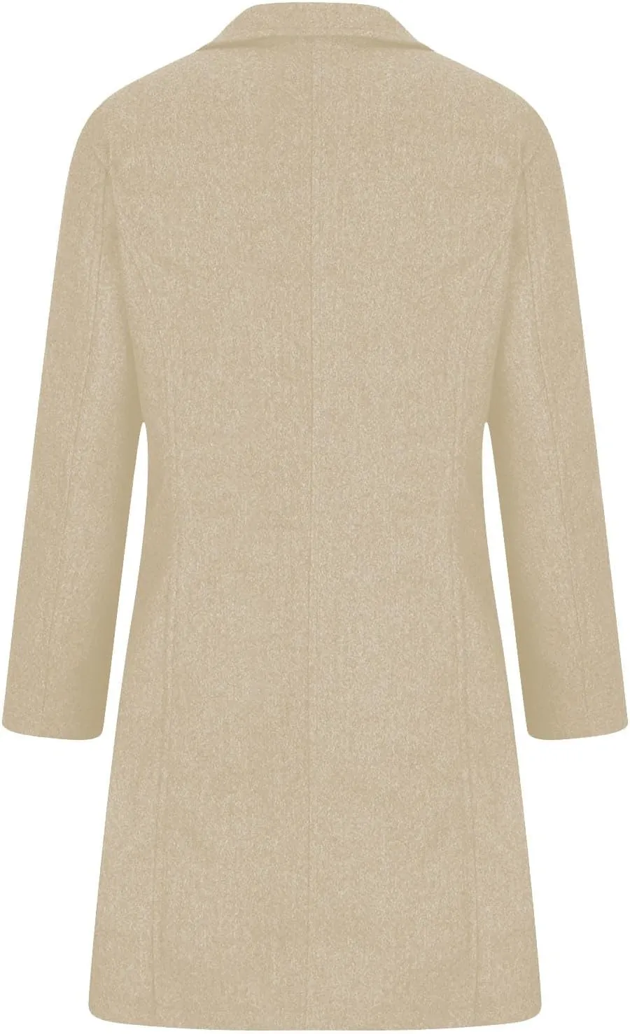 TANGNADE Women Stand Collar Single Breasted Mid Long Length Wool Blend Coat Business Peacoat Winter Warm Pea Coats Pocket