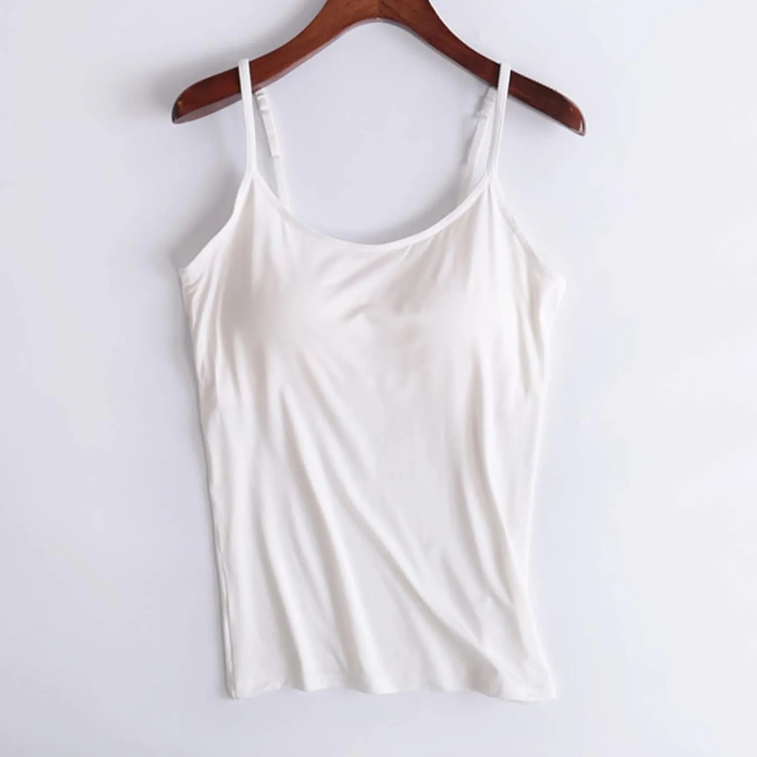 Tank Top with Built in Bra for Women Modal Padded Yoga Camisole Tanks Tops Spaghetti Strap Camisole Tank Top
