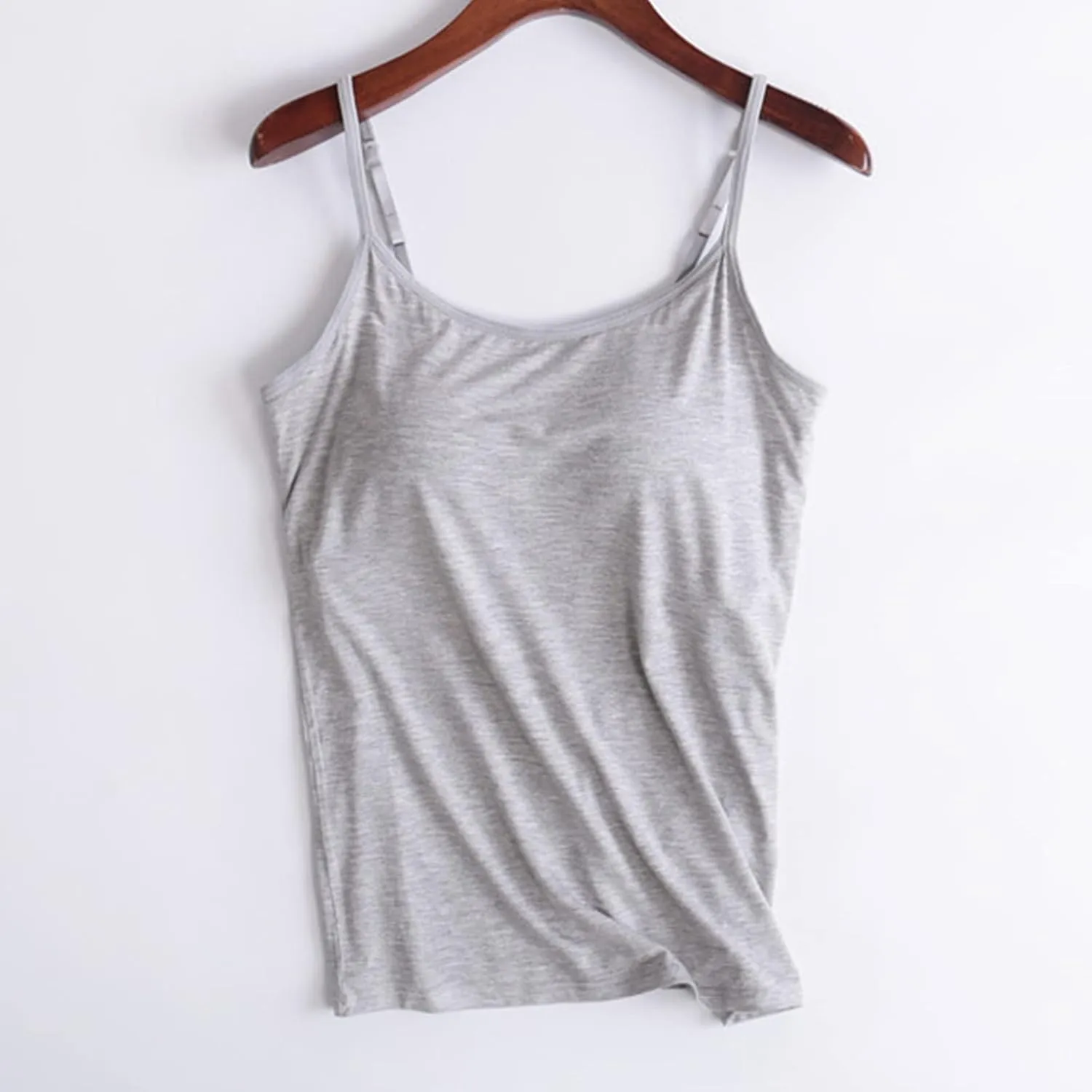 Tank Top with Built in Bra for Women Modal Padded Yoga Camisole Tanks Tops Spaghetti Strap Camisole Tank Top