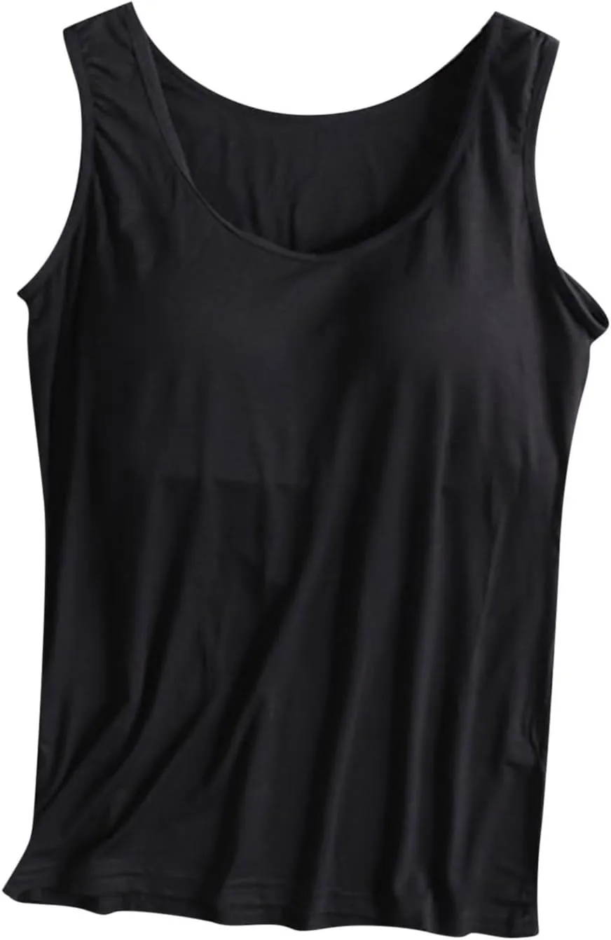 Tank Tops for Women with Built in Bras Loose Fit Sleeveless Stretchy Shirts Yoga Tank Tops Gym Clothes
