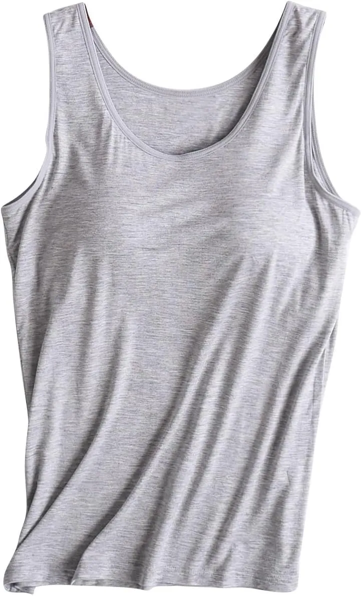 Tank Tops for Women with Built in Bras Loose Fit Sleeveless Stretchy Shirts Yoga Tank Tops Gym Clothes