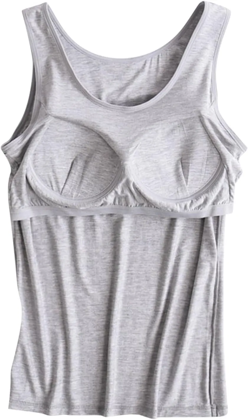 Tank Tops for Women with Built in Bras Loose Fit Sleeveless Stretchy Shirts Yoga Tank Tops Gym Clothes