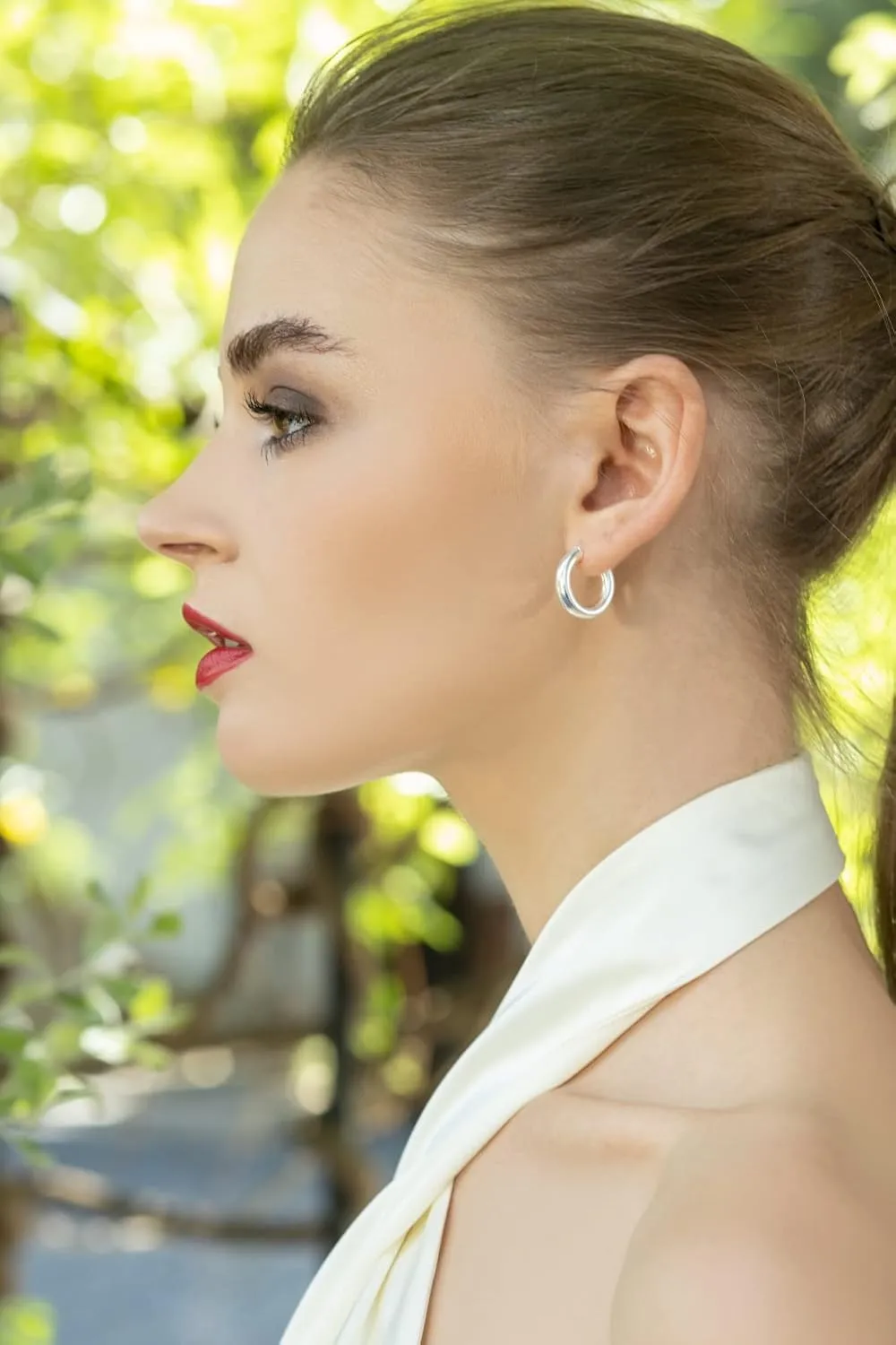 Thick Chuncy Hoops, 925 Sterling Silver High Polished 4mm Wide Round-Tube Click-Top, Hoop Earrings for Women, Tarnish and Nickel Free, Various Sizes