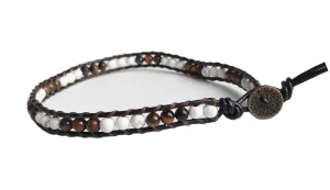 Tiger eye howlite stone anklets men women anklets white brown anklets gemstone anklets beaded anklets friendship anklets