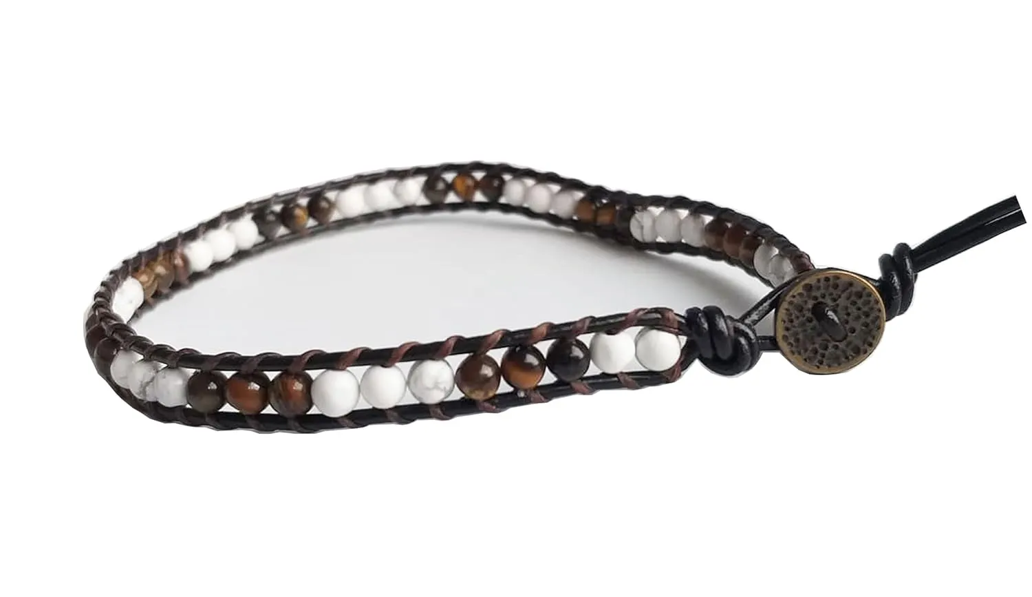 Tiger eye howlite stone anklets men women anklets white brown anklets gemstone anklets beaded anklets friendship anklets