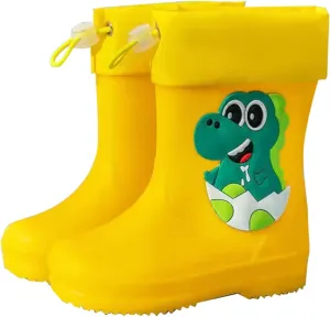 Toddler Dinosaur Rain Boots With Adjustable Buckle Baby Non Slip Rainboots Kids Waterproof Rain Boot For Girls Big Kid