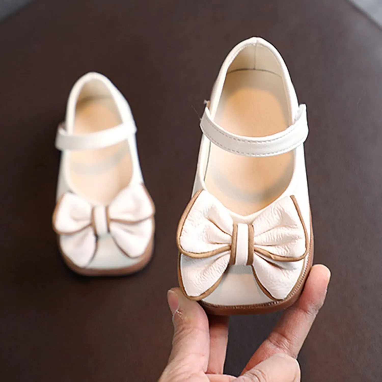Toddler Flower Girl Dress Shoes Bows Mary Jane Ballet Flats Wedding Party Little Girls Low Mary Janes Shoes for Girls