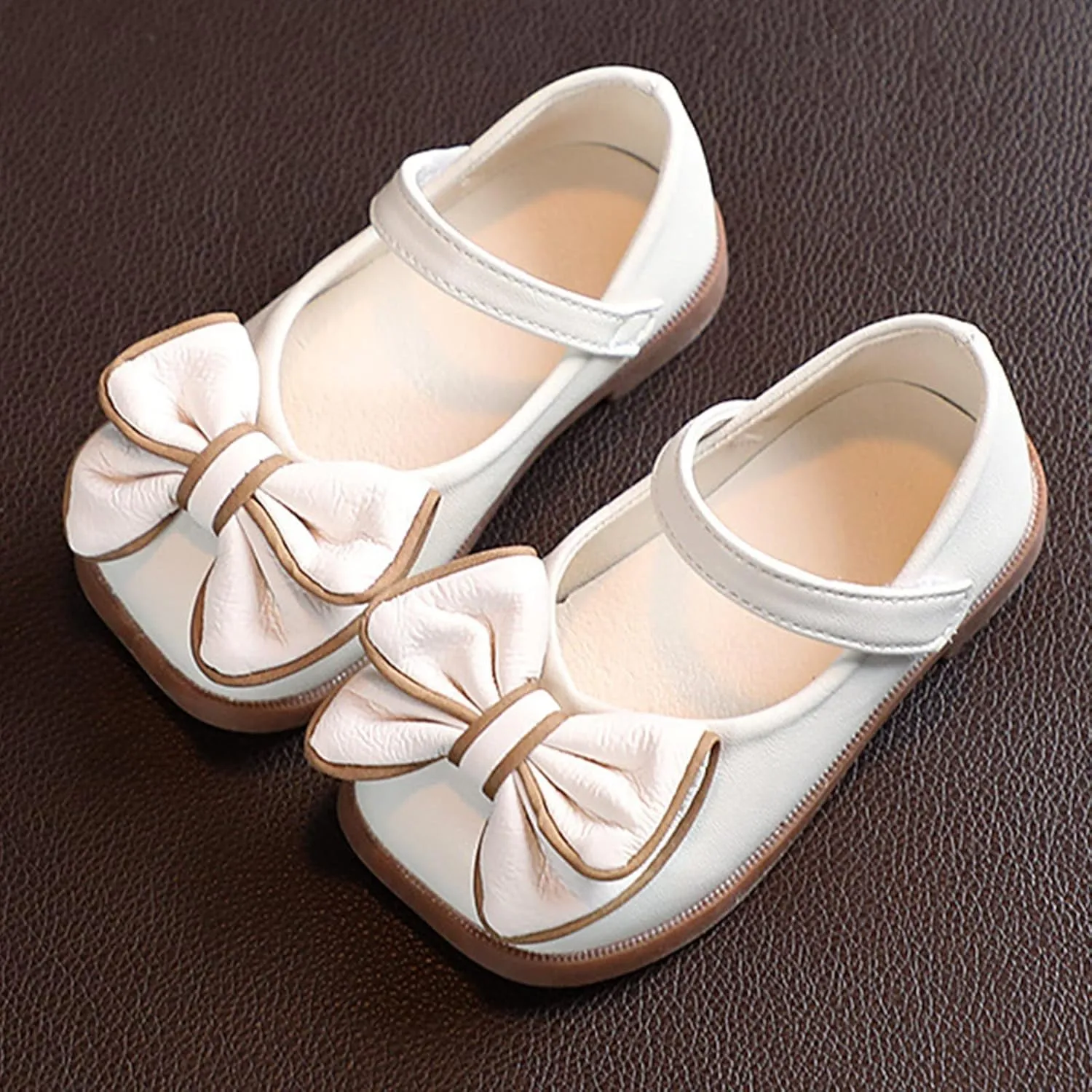 Toddler Flower Girl Dress Shoes Bows Mary Jane Ballet Flats Wedding Party Little Girls Low Mary Janes Shoes for Girls