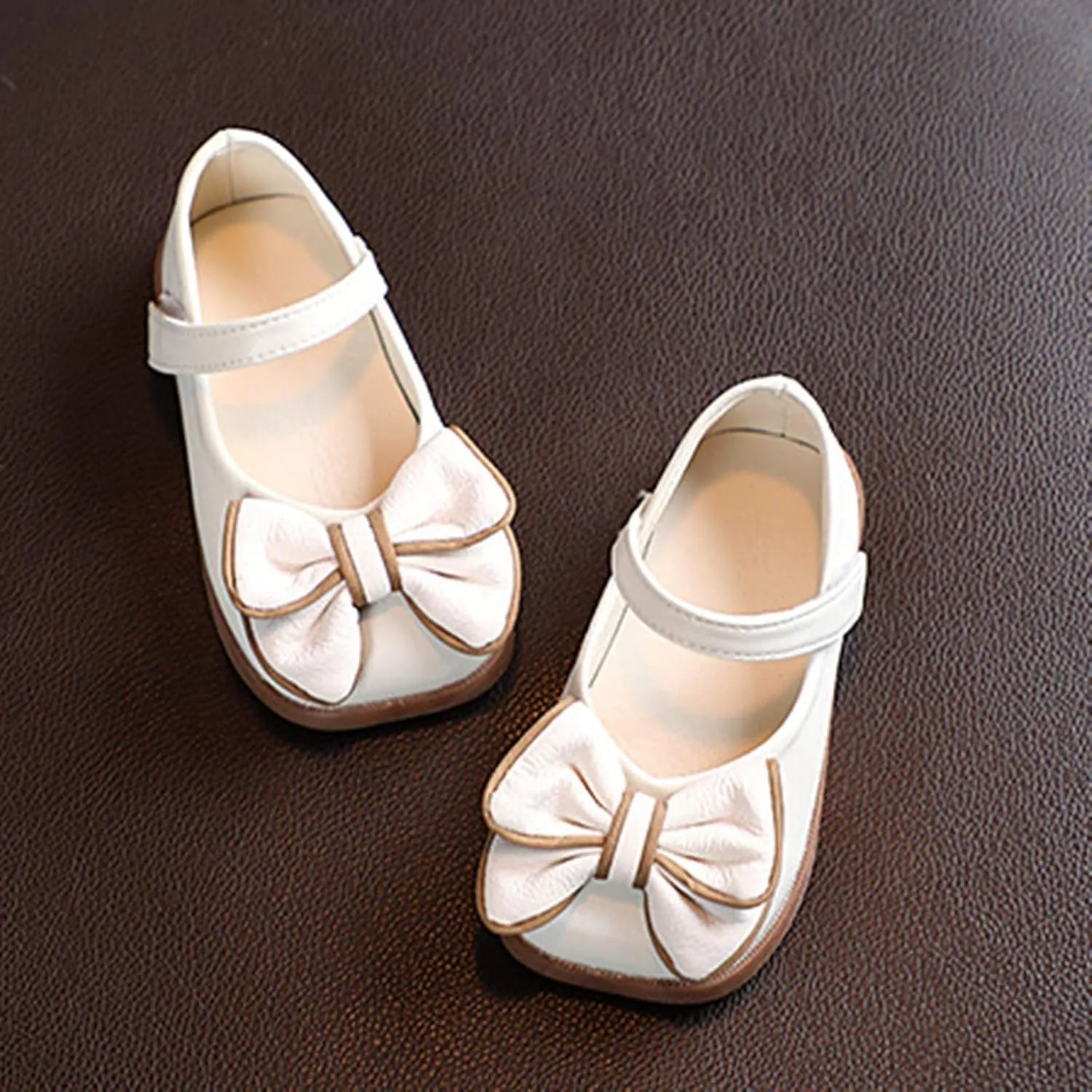 Toddler Flower Girl Dress Shoes Bows Mary Jane Ballet Flats Wedding Party Little Girls Low Mary Janes Shoes for Girls