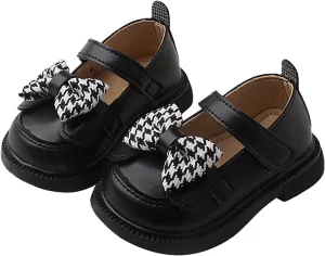 Toddler Girls Mary Jane Shoes Platform Slip On Chunky Heel Leather Flats Round Toe School Uniform Dress Shoes