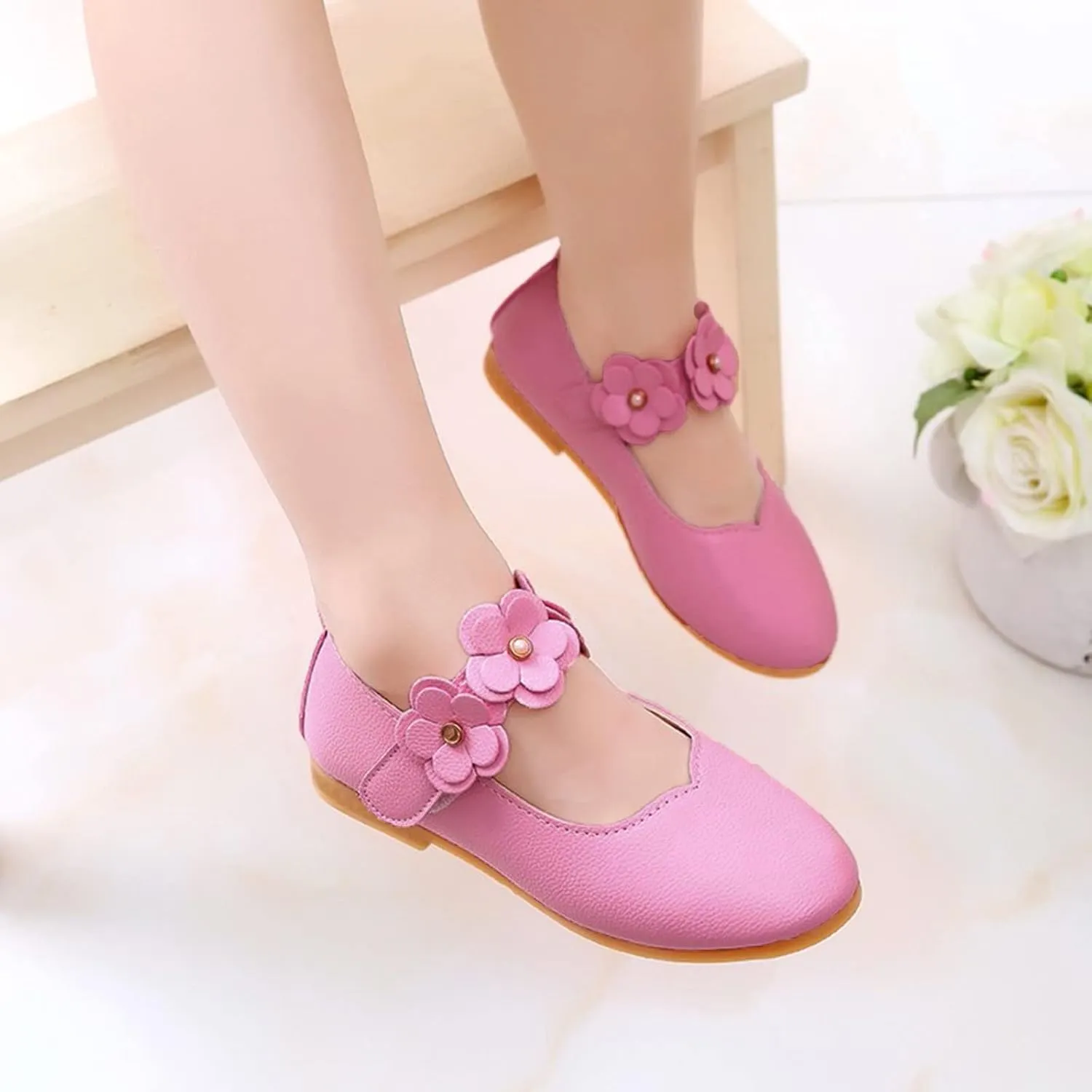 Toddler/ittle Kids Girl's ngela Dress Mary Jane Ballet lats Flower Girls' Wedding Party Ballerina Dance Shoes