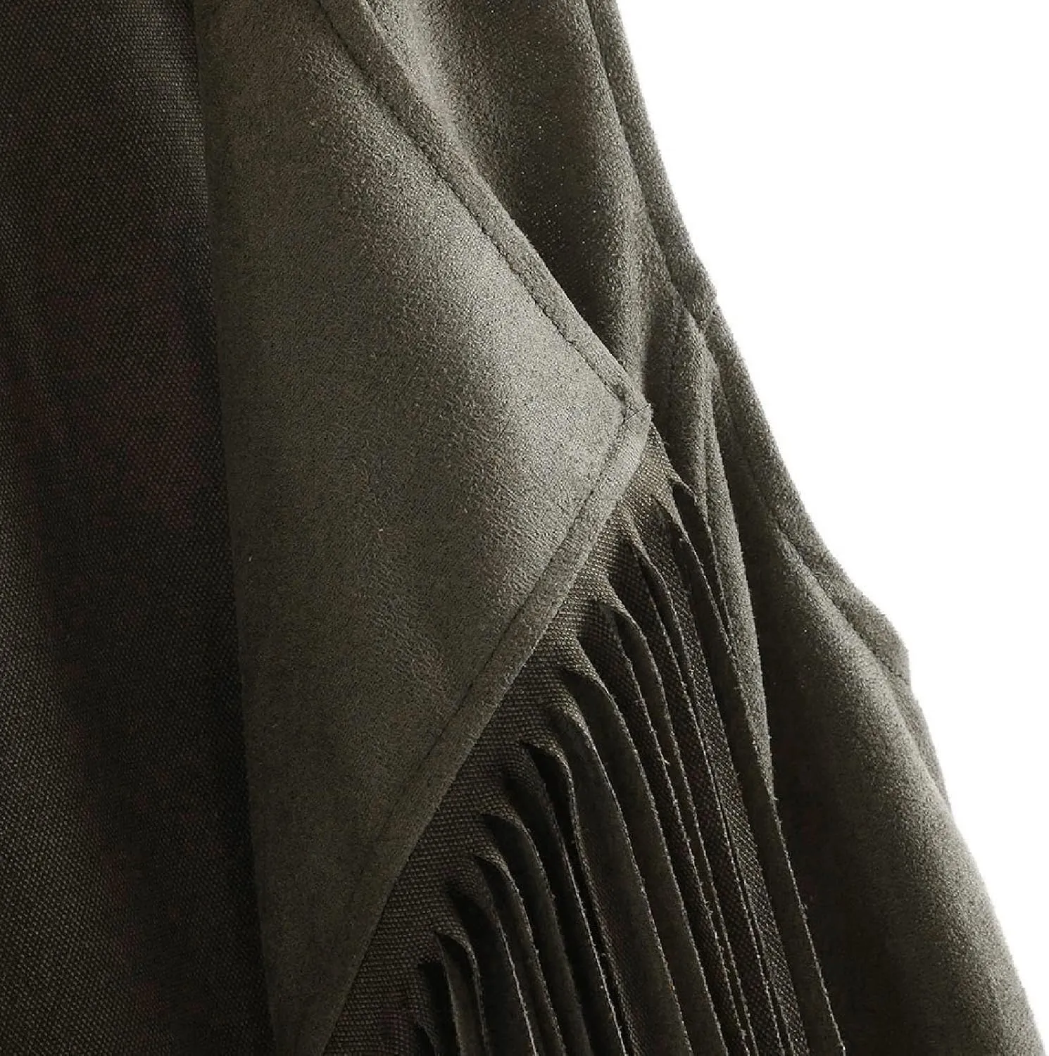 Trendy Faux Suede Fringe Jacket for Women 70s Hippie Cardigans Vest Motorcycle Tassels Sleeveless Coats