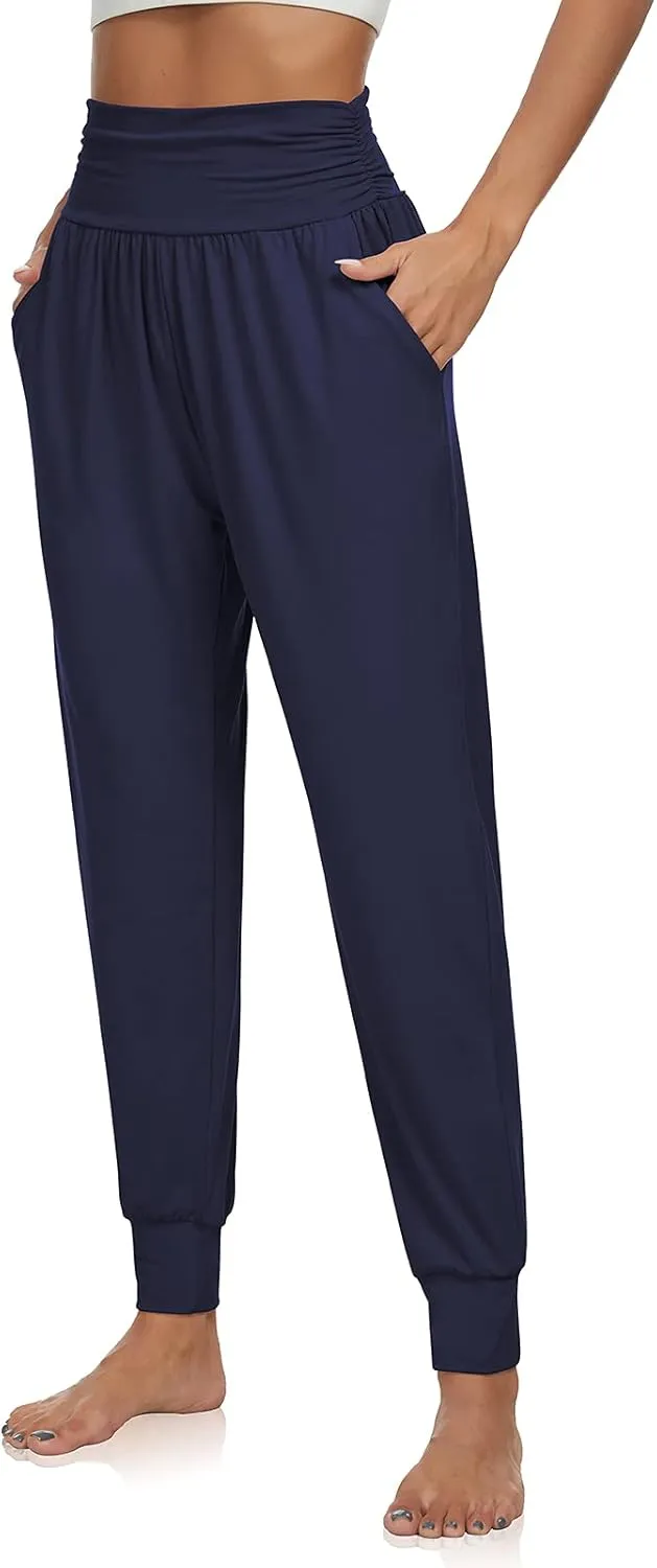 UEU Women's Cozy Yoga Joggers Pants Loose Workout Sweatpants Comfy Lounge Pants with Pockets
