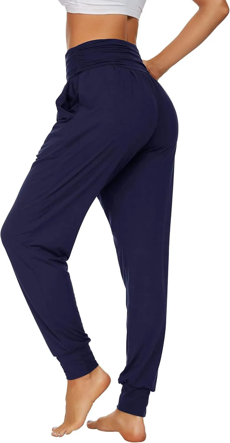 UEU Women's Cozy Yoga Joggers Pants Loose Workout Sweatpants Comfy Lounge Pants with Pockets